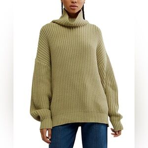 Free People Swim Too Deep Sweater Olive Stone NEW